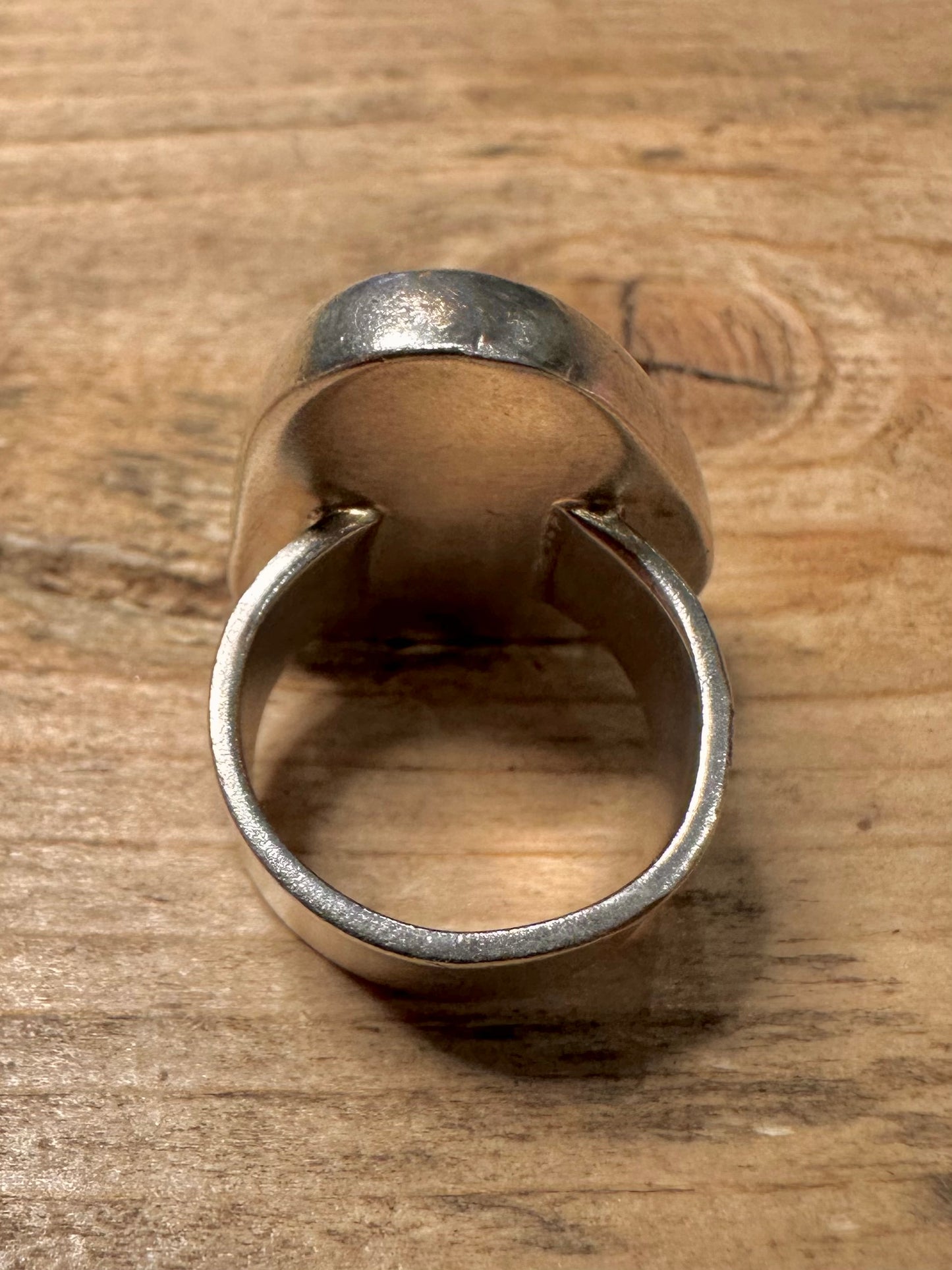 Abstract Green Agate 925 Silver Size K1/2 Ring