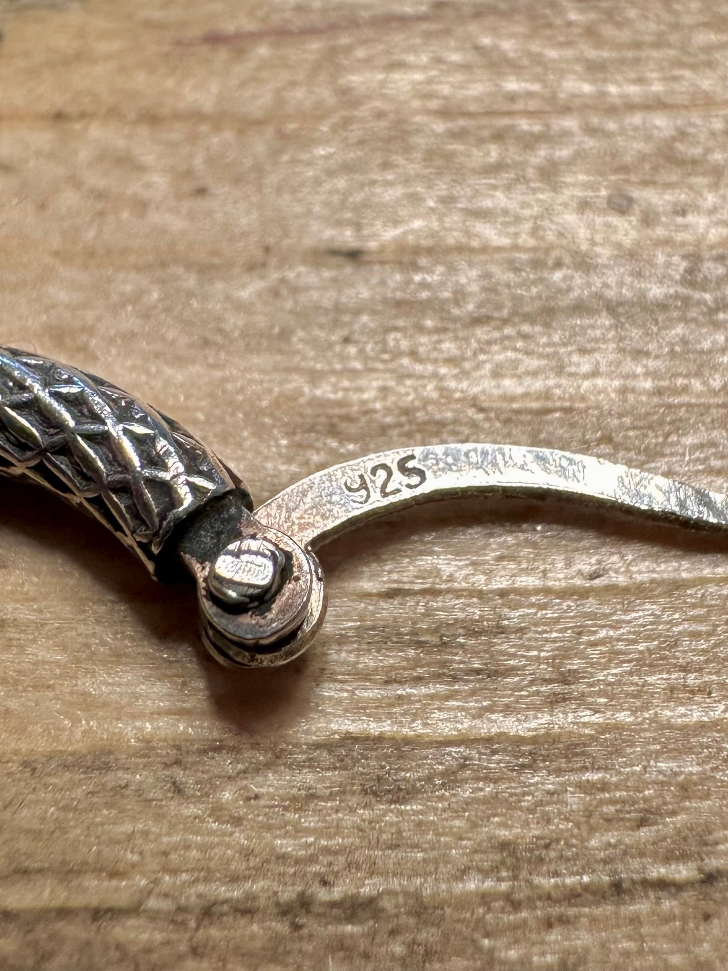 Vintage Textured Hoops 925 Silver Earrings