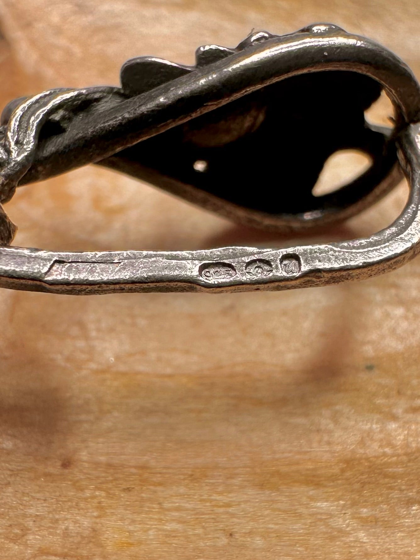 Vintage 1994 Amber Grape Leaf Design 925 Sterling Silver Pendant