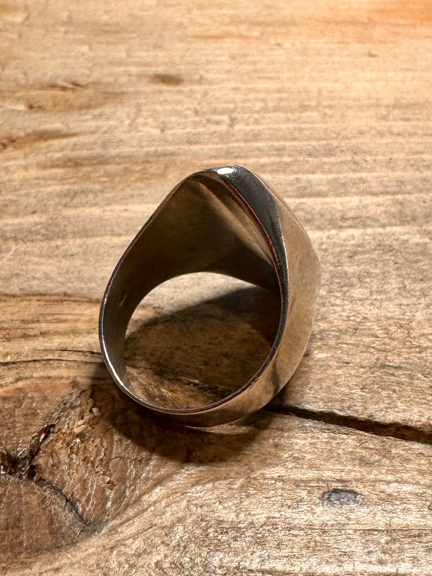 Abstract Vintage Mother of Pearl 925 Silver Size P1/2 Ring