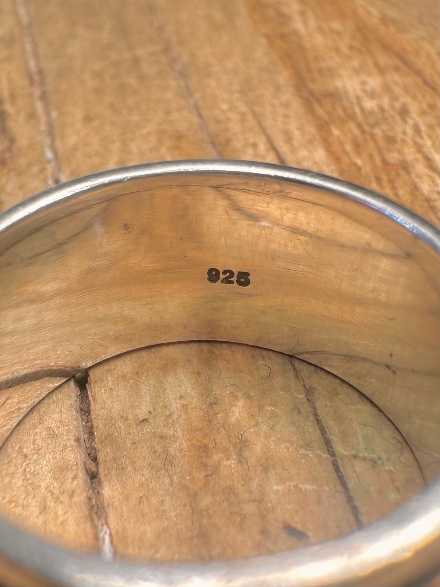 Vintage Copper and Brass Chunky Spinner 925 Sterling Silver Size R1/2 Ring