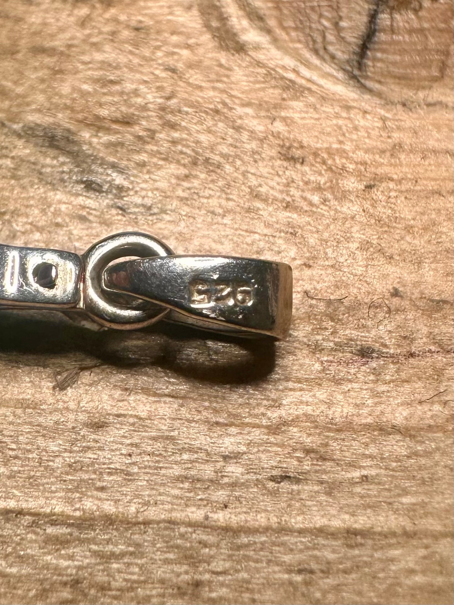 Modern Jade Chinese Writing 925 Silver Pendant