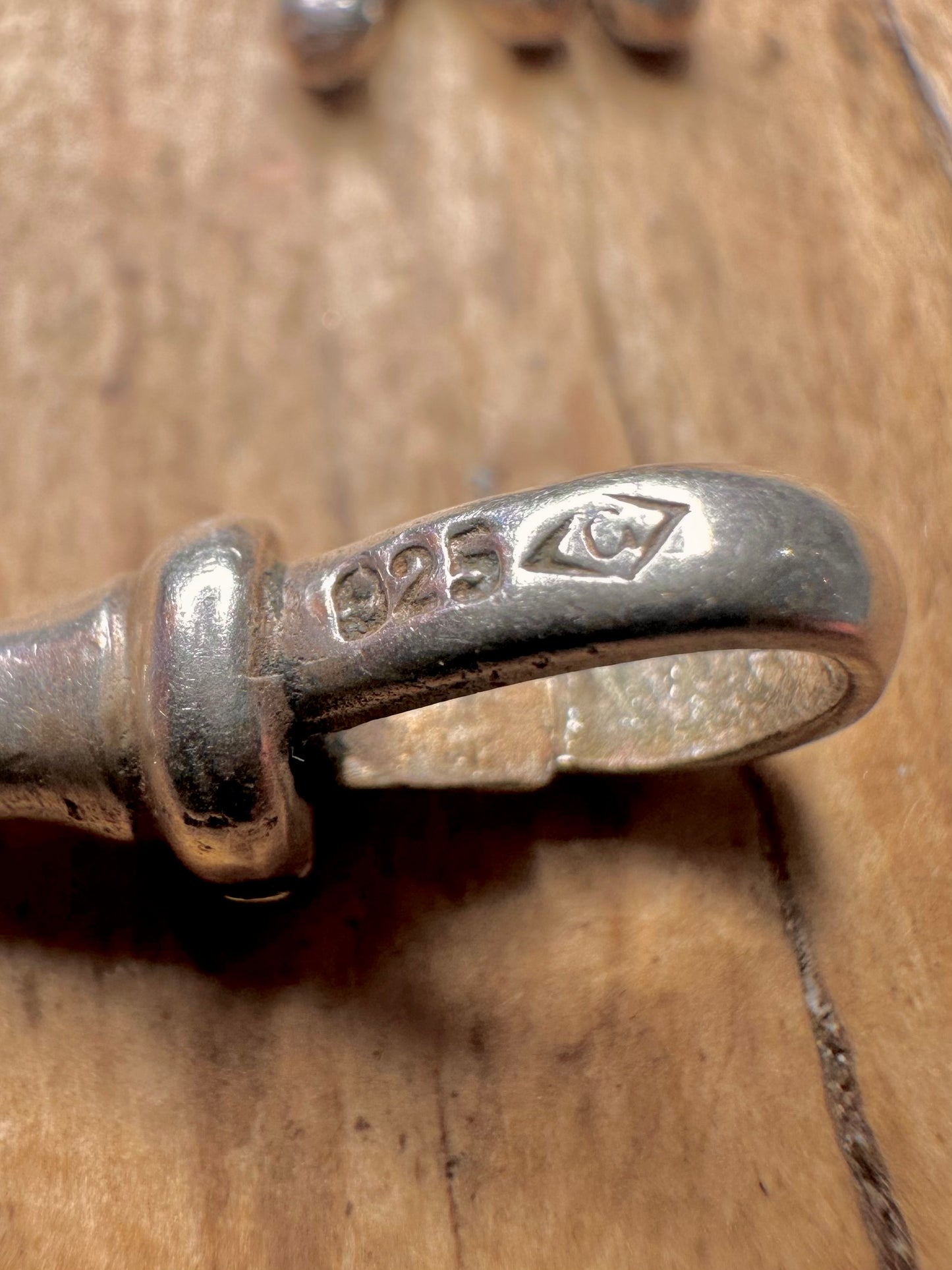 Vintage Albertina-Armband im viktorianischen Stil, gewebte Stränge, Albert-Verschluss mit Quaste, 925er Sterlingsilber, 19 bis 19,8 cm