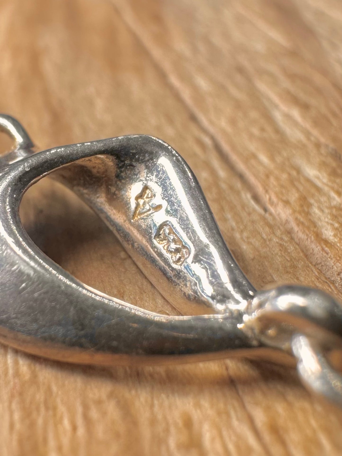 Abstract Unique Graduated Link 925 Sterling Silver 17.8 inch Maker AZ Necklace