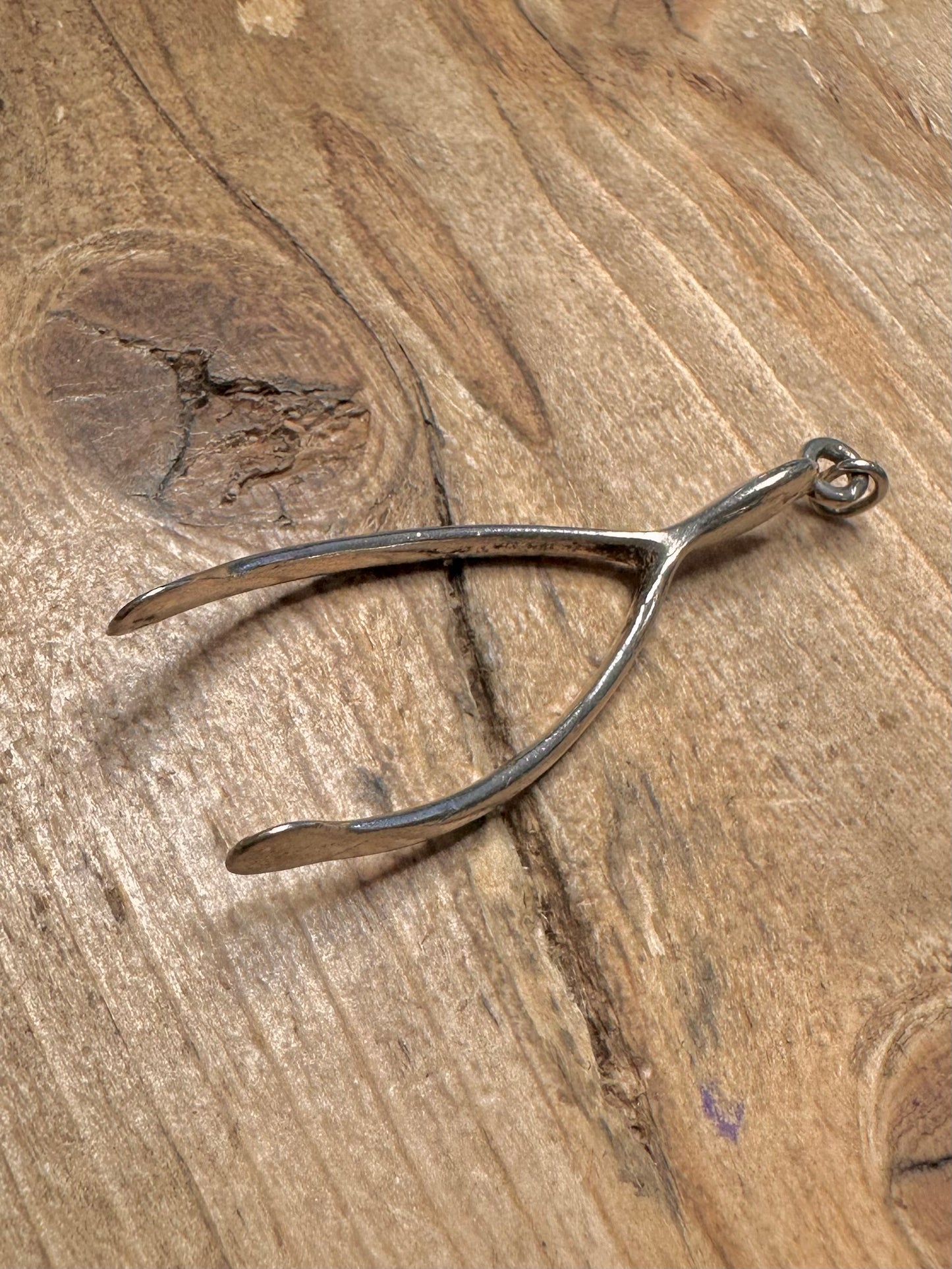 Vintage Wishbone 925 Silver Pendant