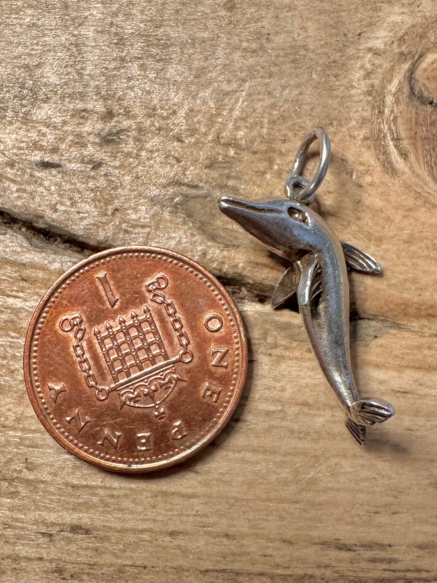 Vintage Dolphin 925 Silver Pendant