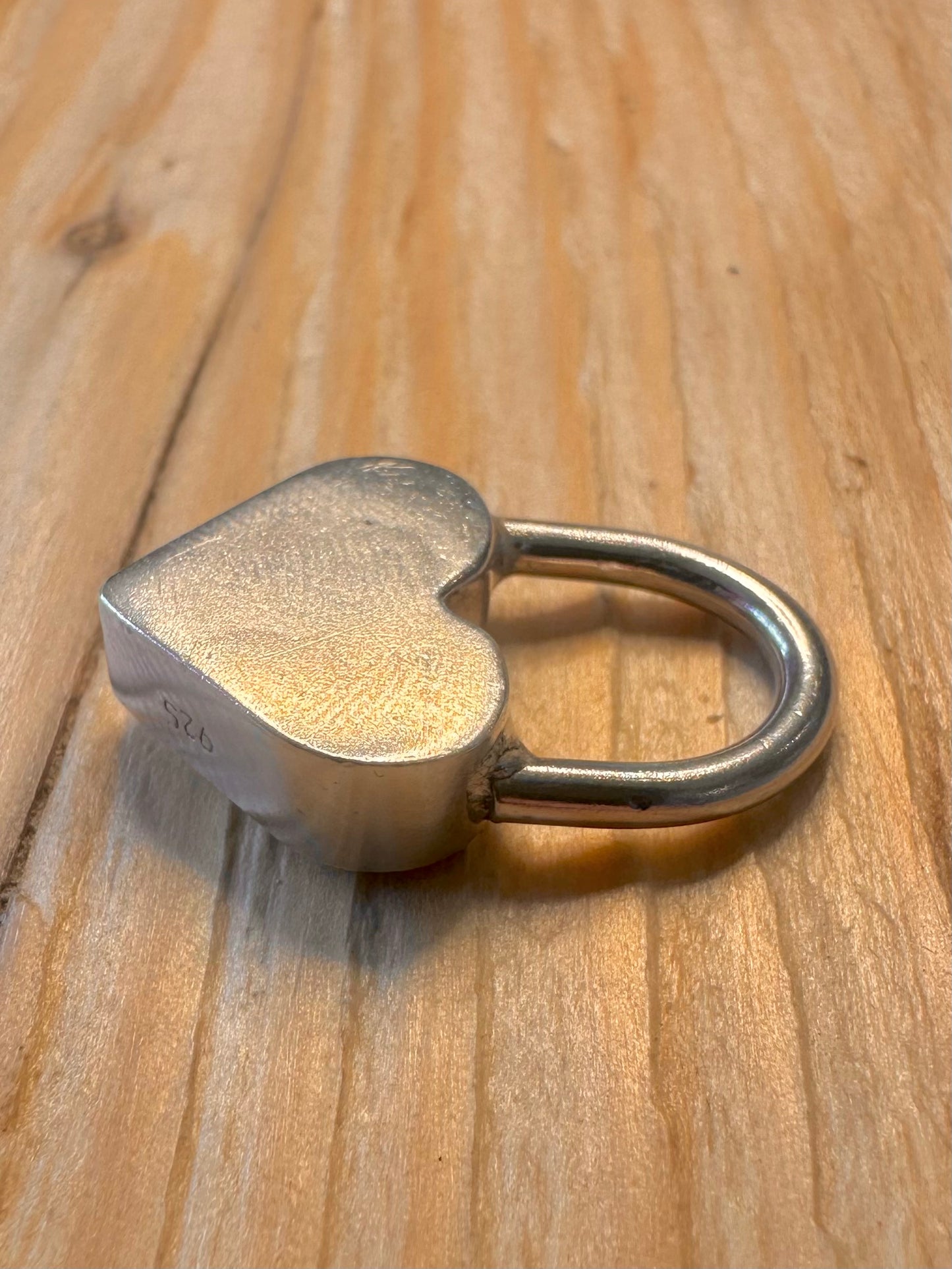 Modern Heart Padlock Style 925 Silver Pendant
