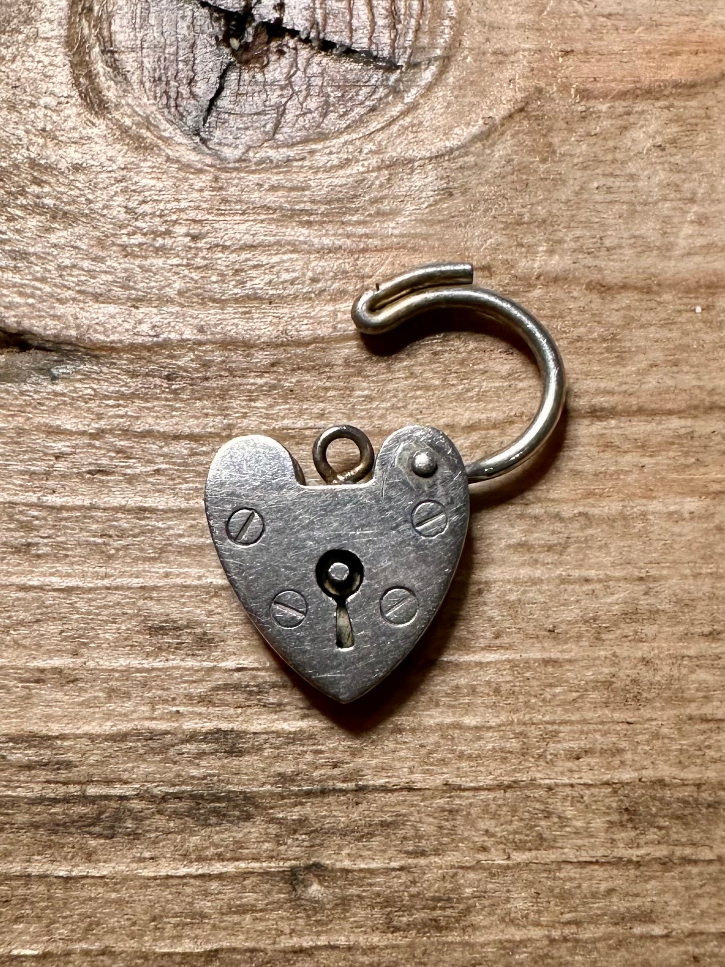Vintage Heart Padlock 925 Silver Pendant