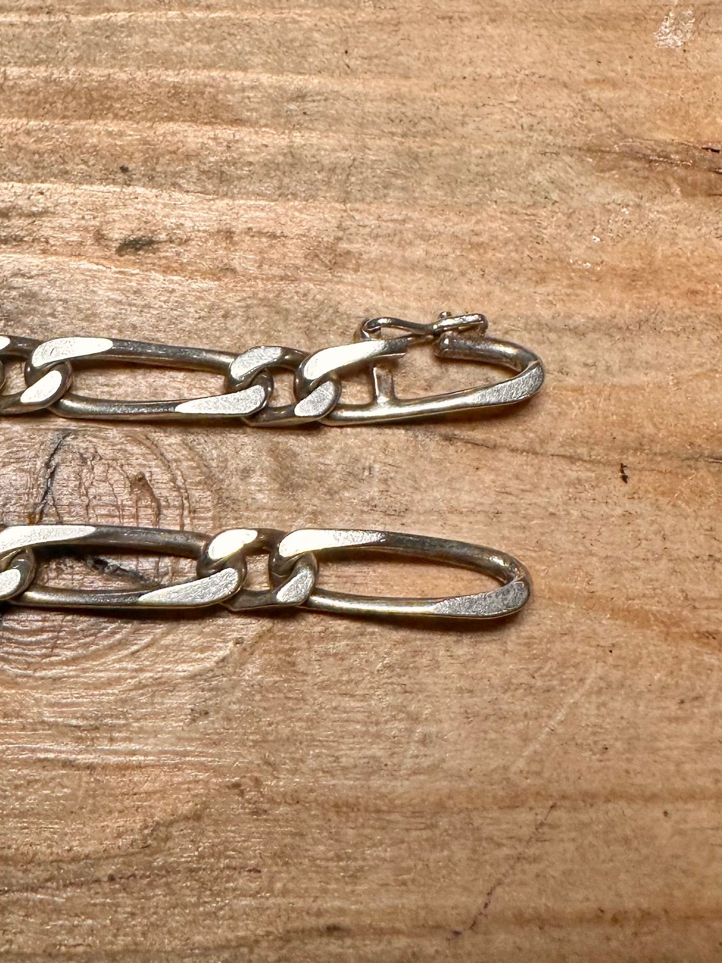 Vintage Figaro Chain 925 Silver 7.1 inch Bracelet