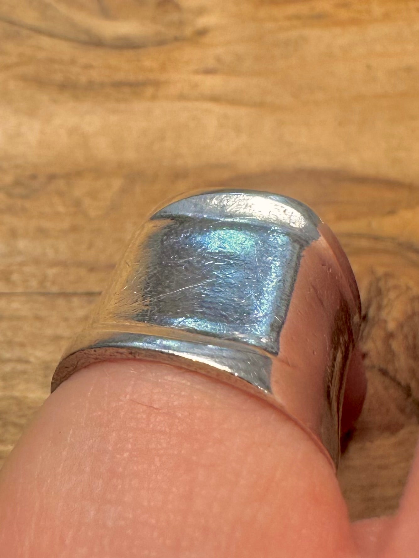 Vintage Shield Shaped 925 Silver Size J Ring