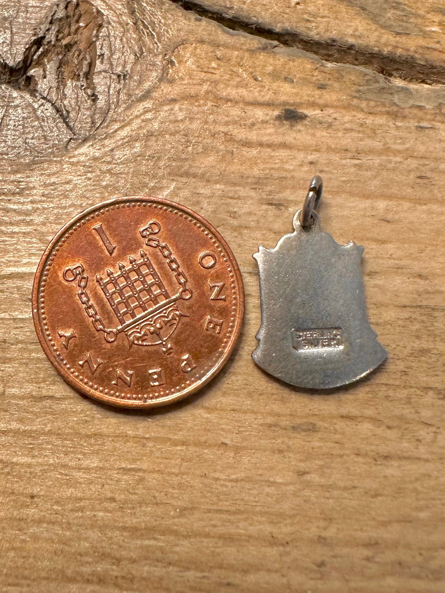 Vintage Wales Enamel Crest 925 Silver Charm Pendant