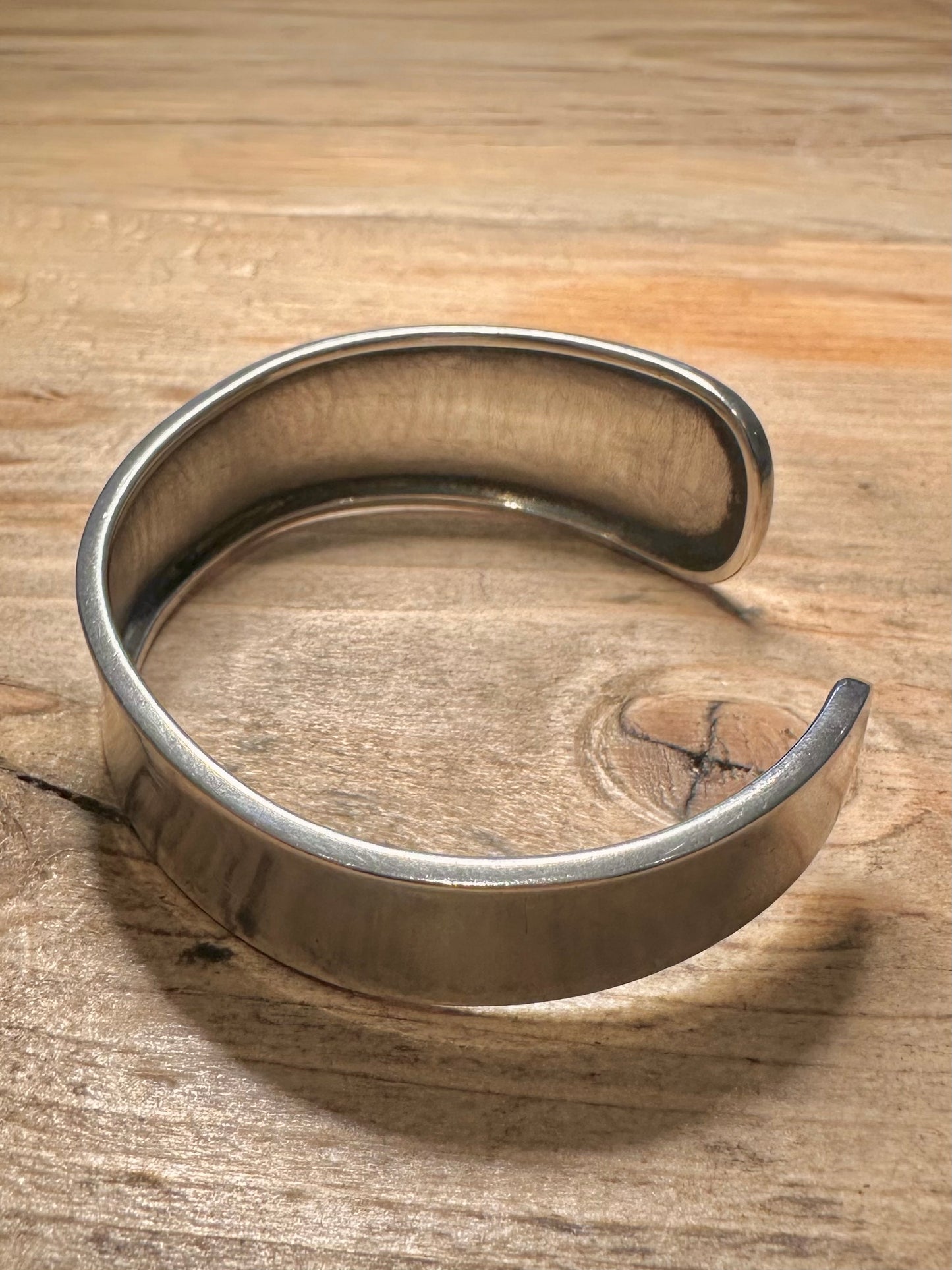 Abstract Curved 925 Silver Bangle