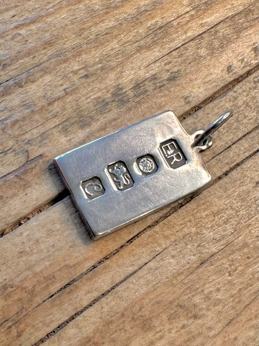 Ingot 1977 Maker E.R. Sheffield 925 Sterling Silver Pendant