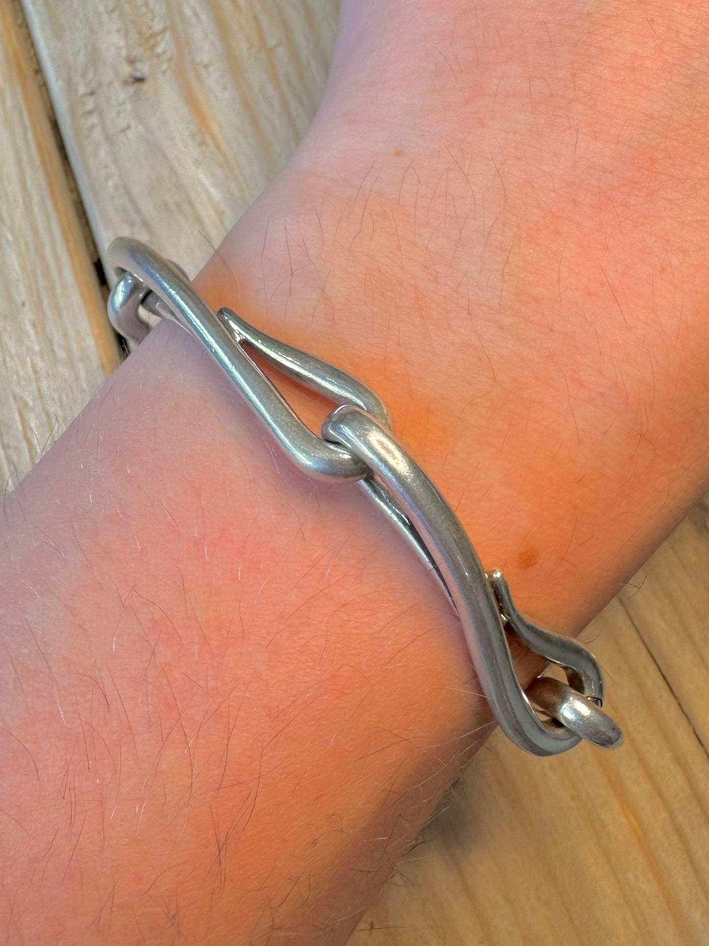 Abstract Asprey Link 925 Silver Italy 7.5 inch Bracelet