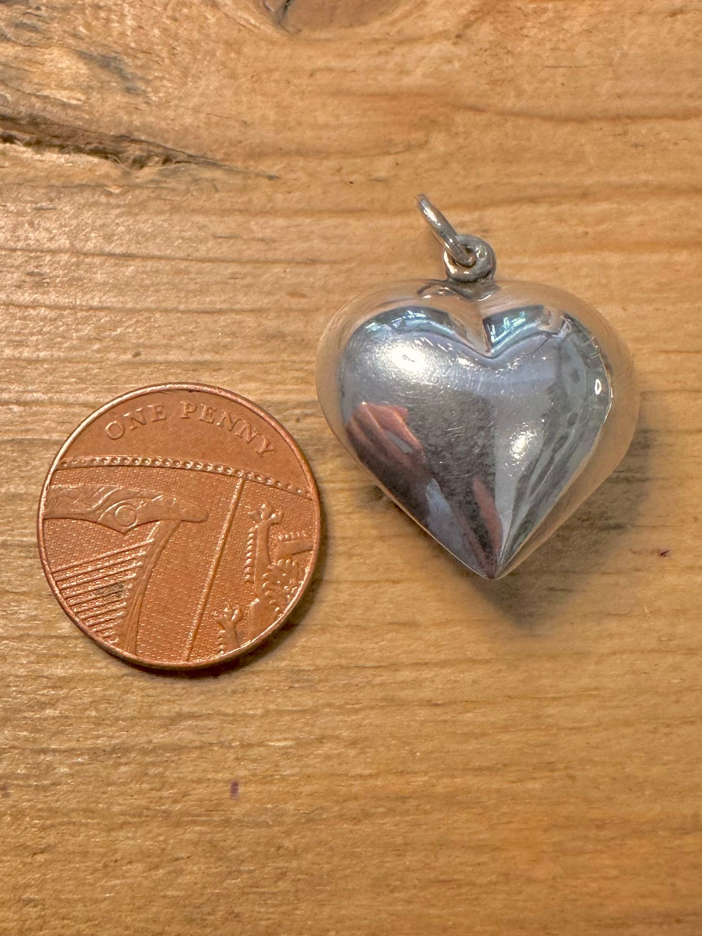 Vintage Puff Heart 925 Silver Pendant