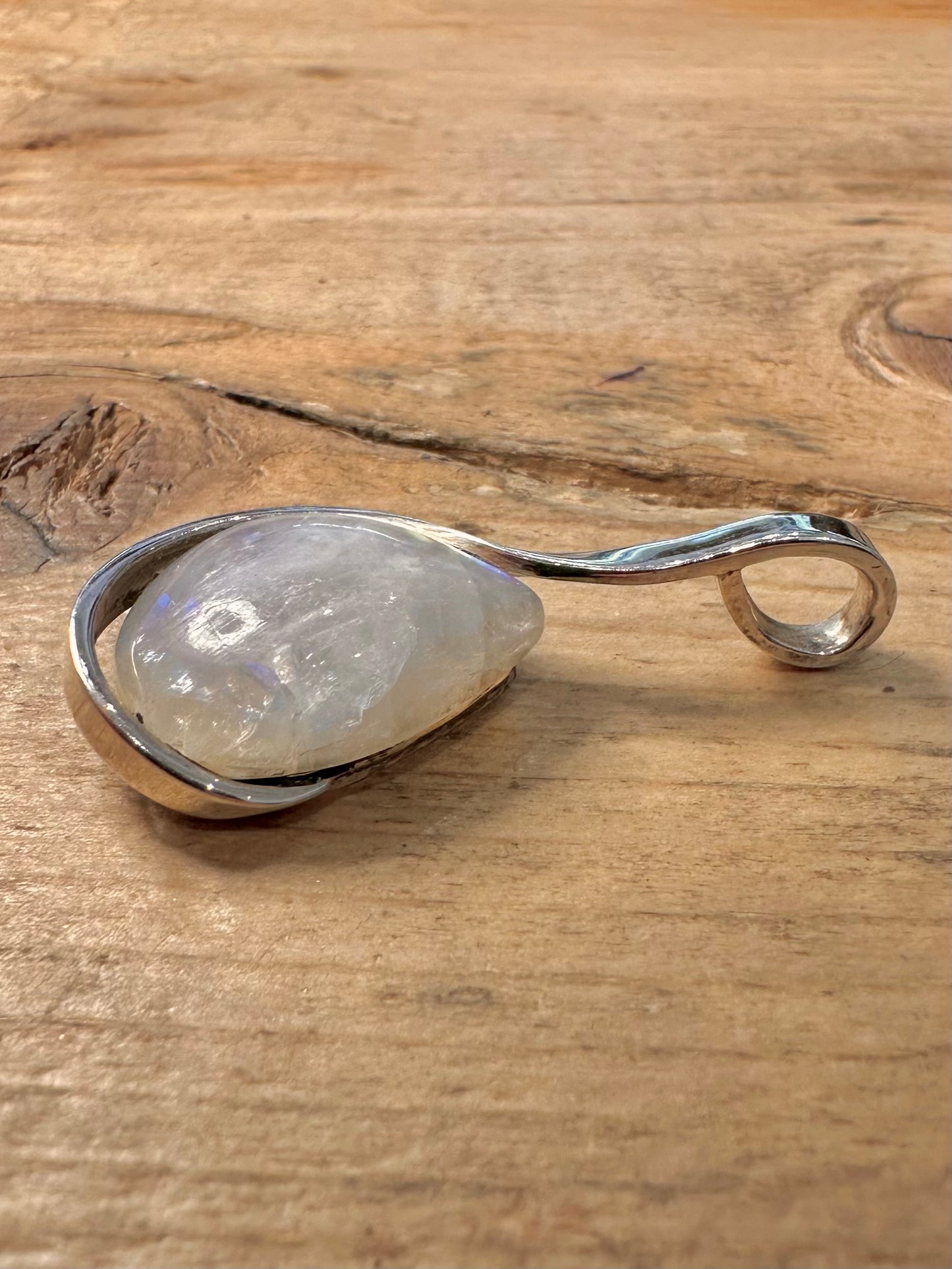 Abstract Moonstone 925 Silver Pendant