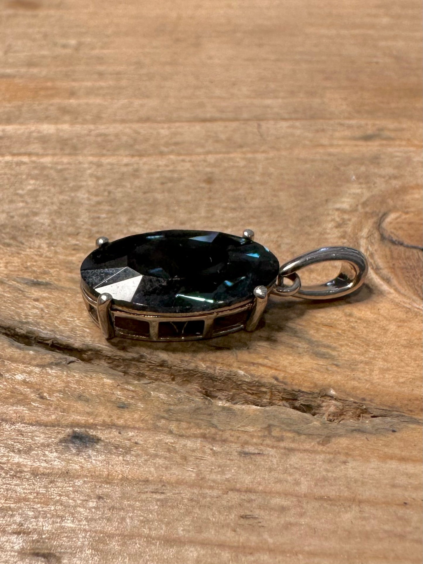 Modern Dark Blue Stone 925 Silver Pendant