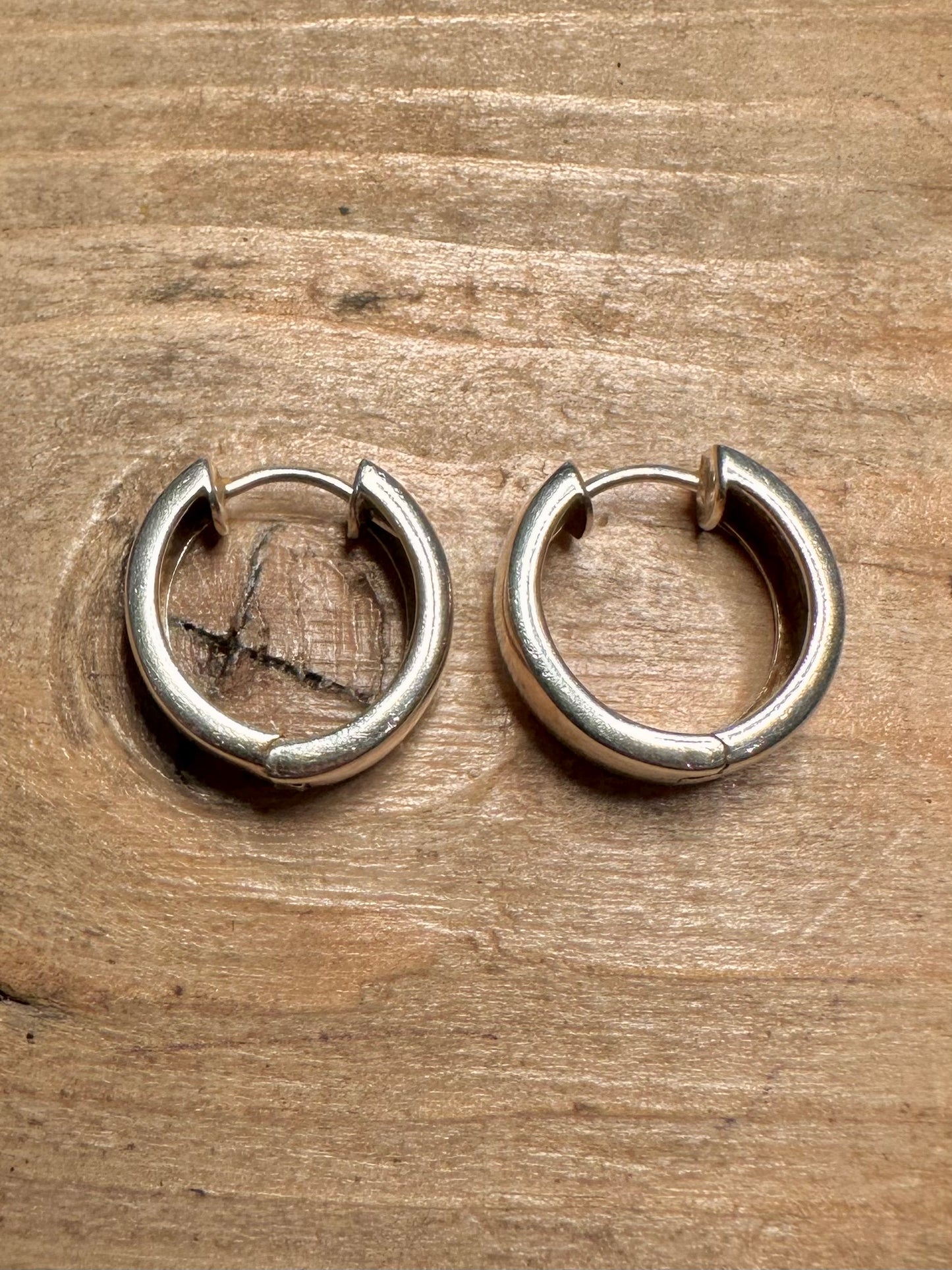 Modern Chunky Hoops 925 Silver Earrings