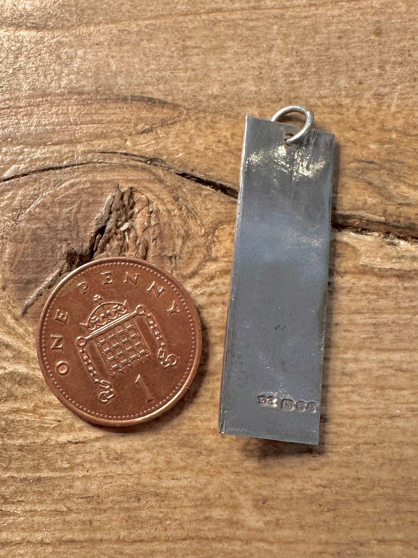 Abstract 1978 Bar 925 Silver Pendant