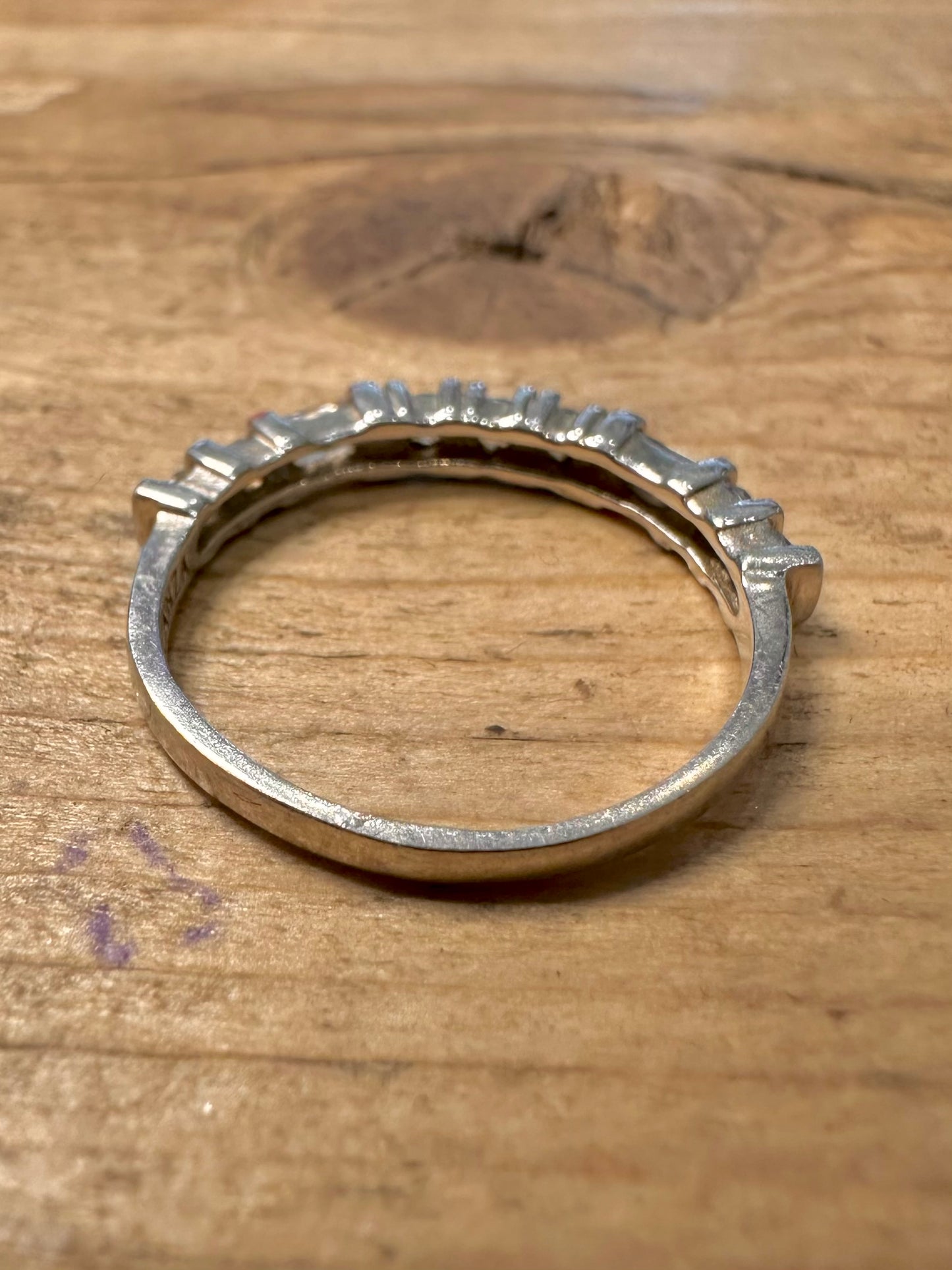 Vintage Elanza CZ Band 925 Silver Size N Ring