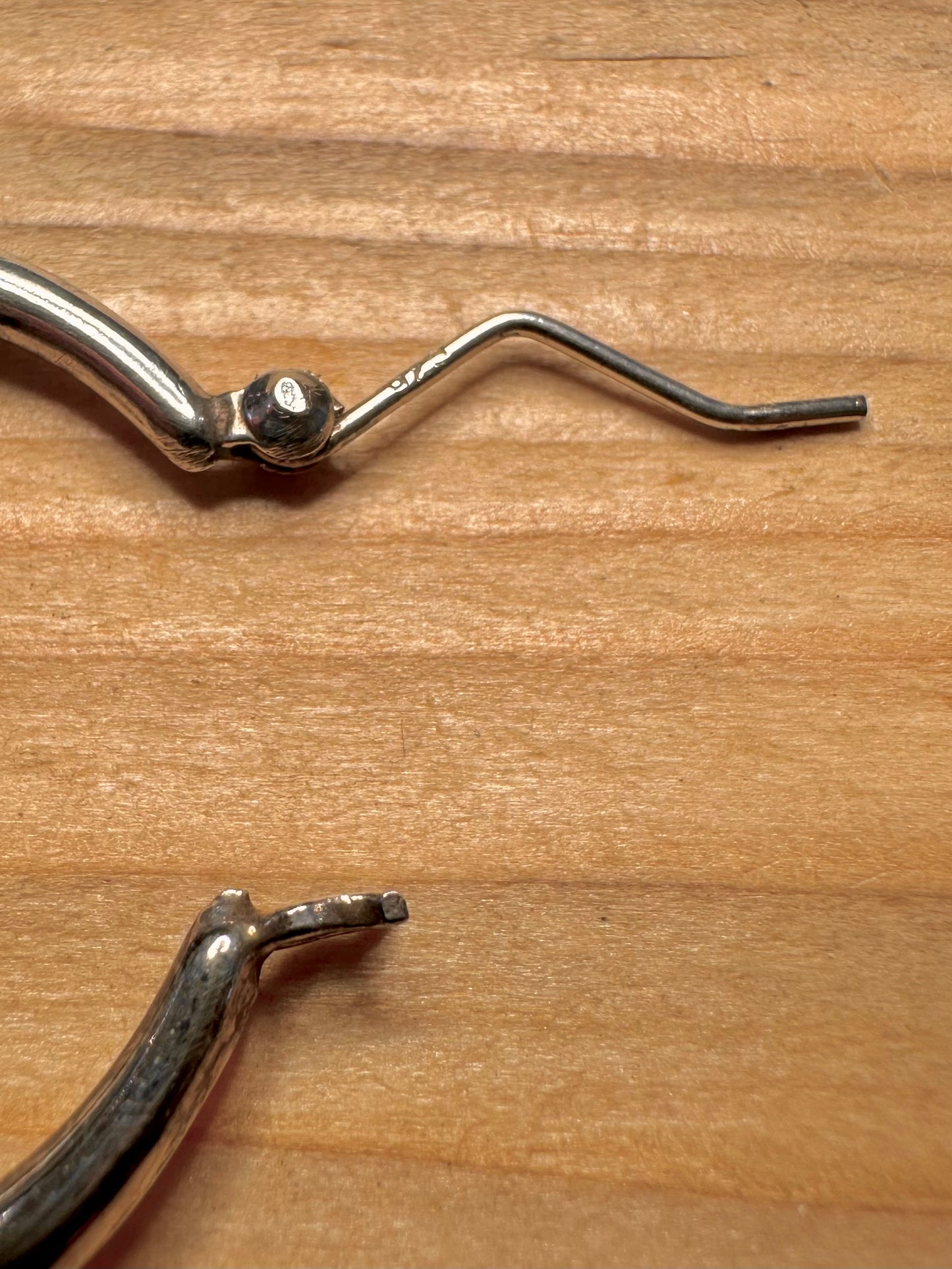 Vintage Textured Lined Twisted Hoops 925 Sterling Silver Earrings