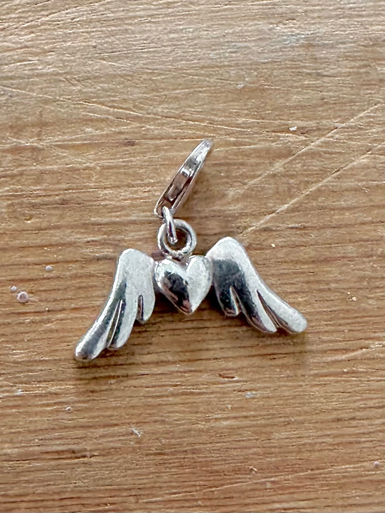 Modern Heart and Wings 925 Silver Pendant