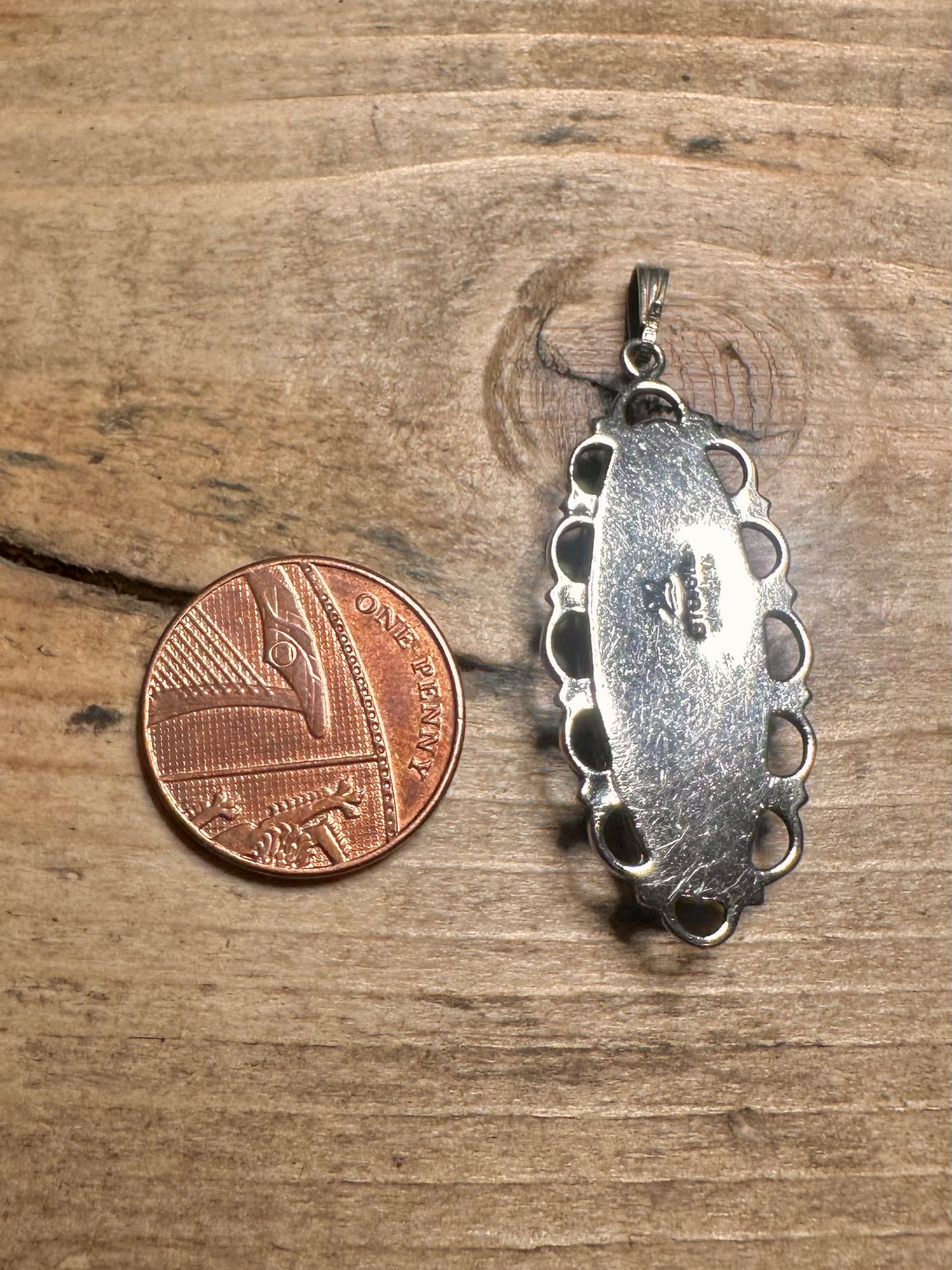 Vintage Abalone 925 Silver Pendant