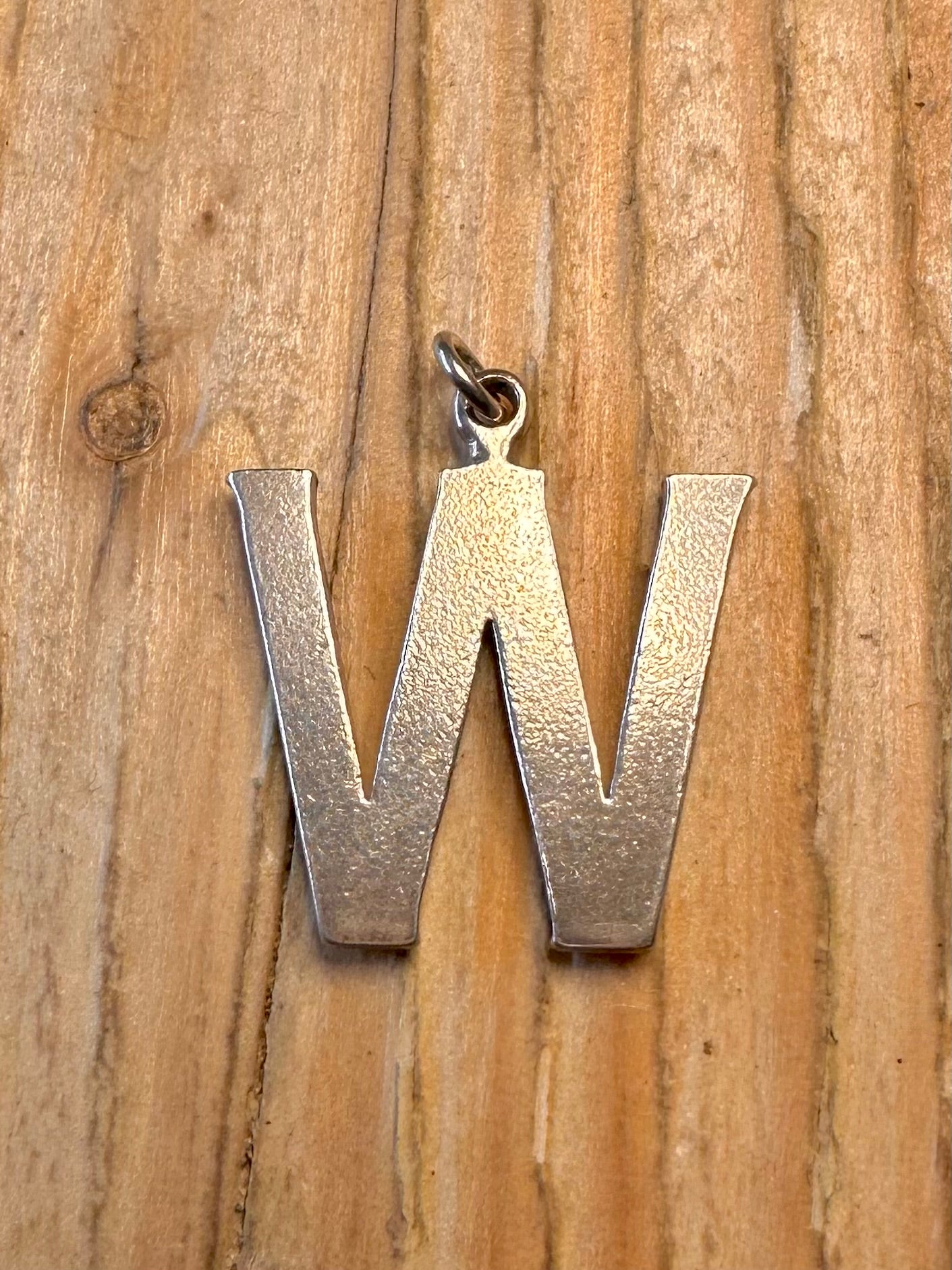 Vintage Letter W 925 Sterling Silver Pendant