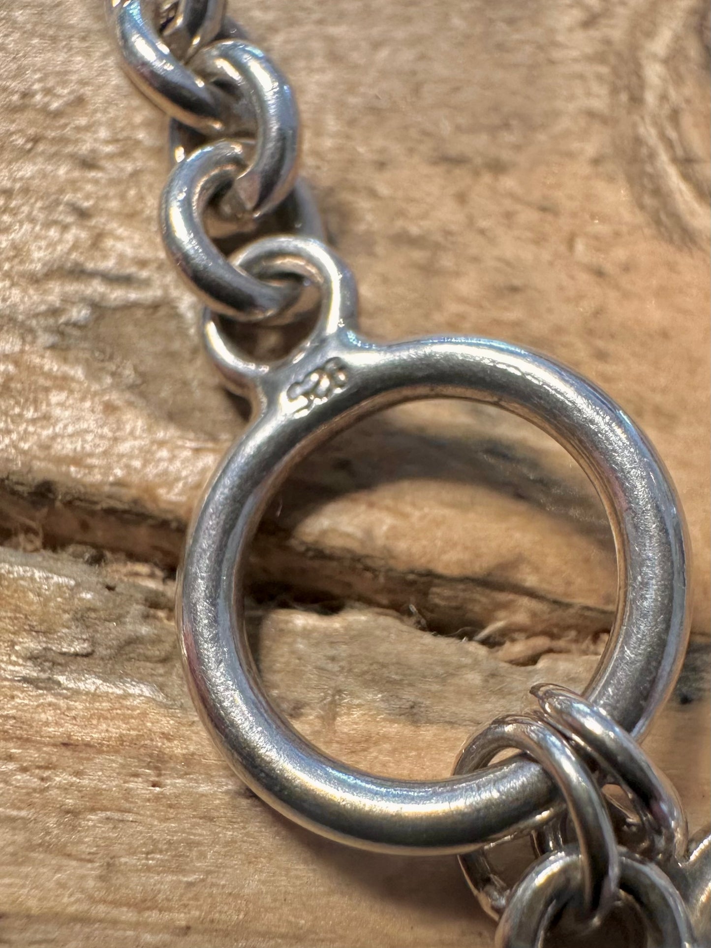 Vintage Belcher Chain Heart Pendant T Bar Clasp 925 Silver 15.5 inch Necklace