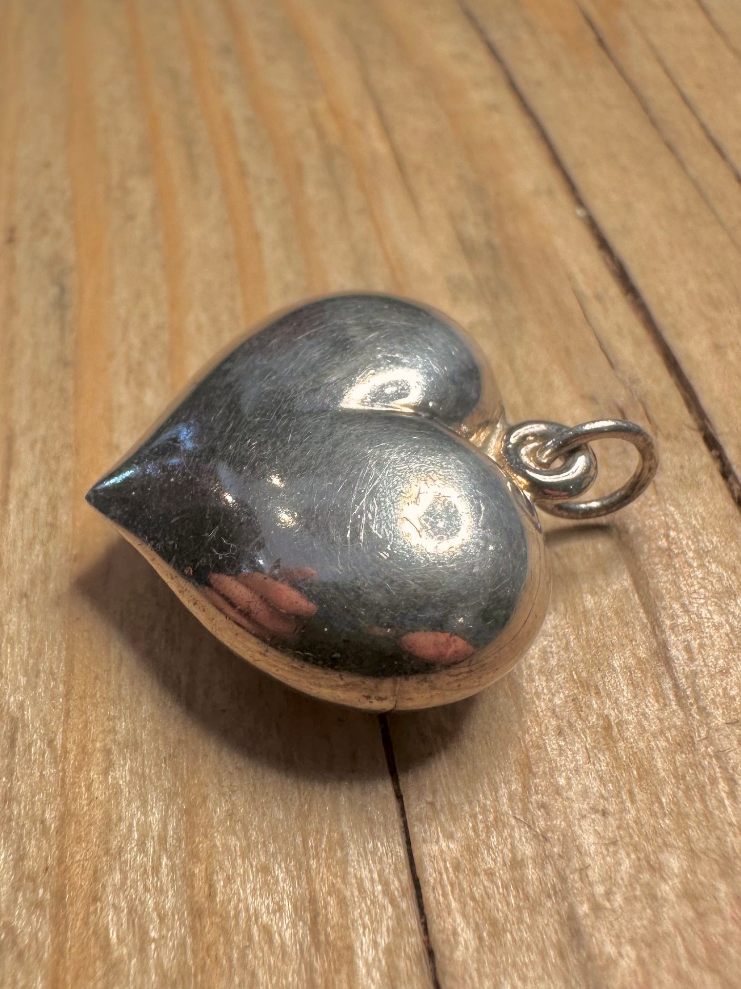 Vintage Puff Heart 925 Sterling Silver Pendant