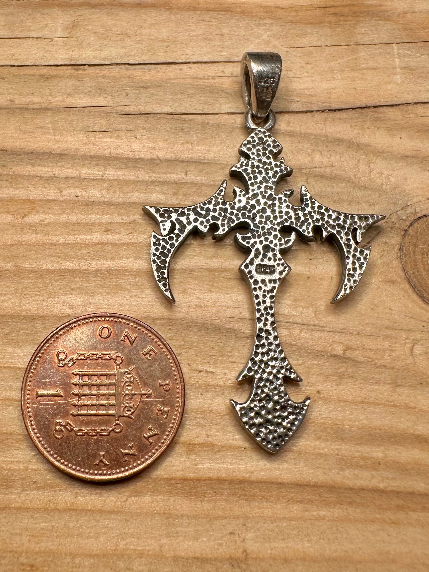 Vintage Gothic Cross 925 Sterling Silver Pendant