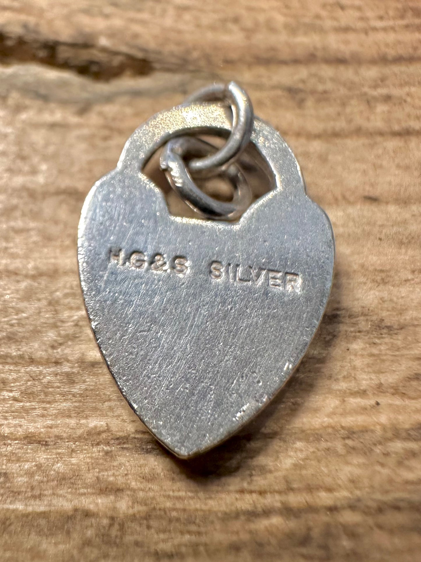 Vintage Heart Padlock Shaped 925 Silver Charm Pendant