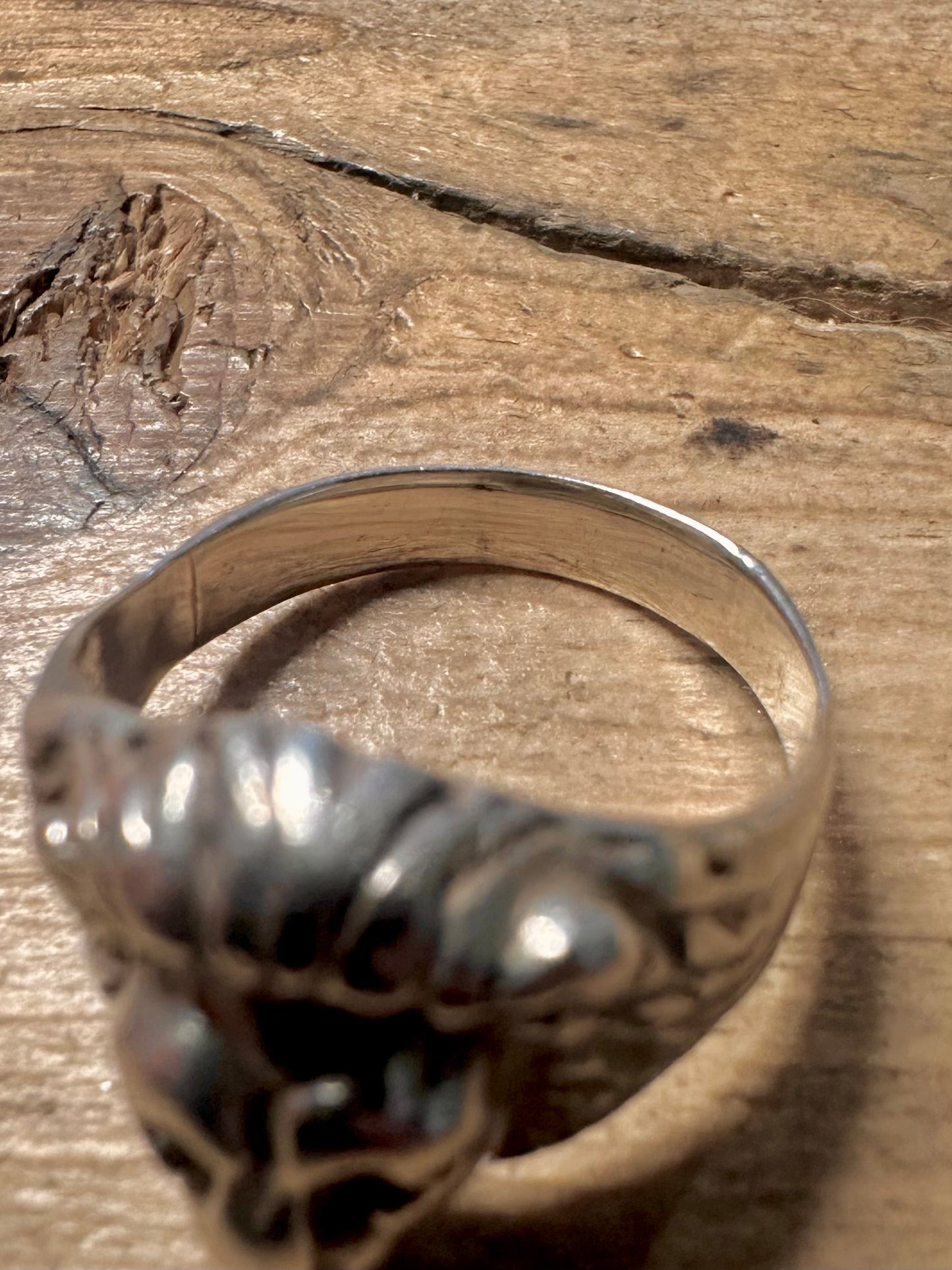 Vintage Lion Head 925 Silver Size R Ring