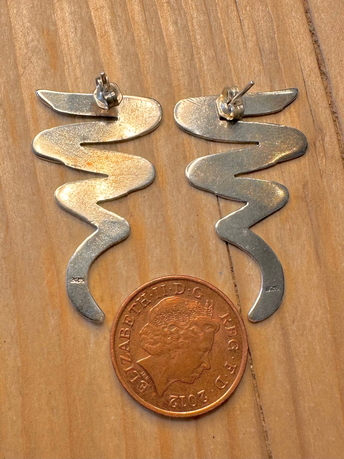 Modern Zig Zag 925 Silver Earrings