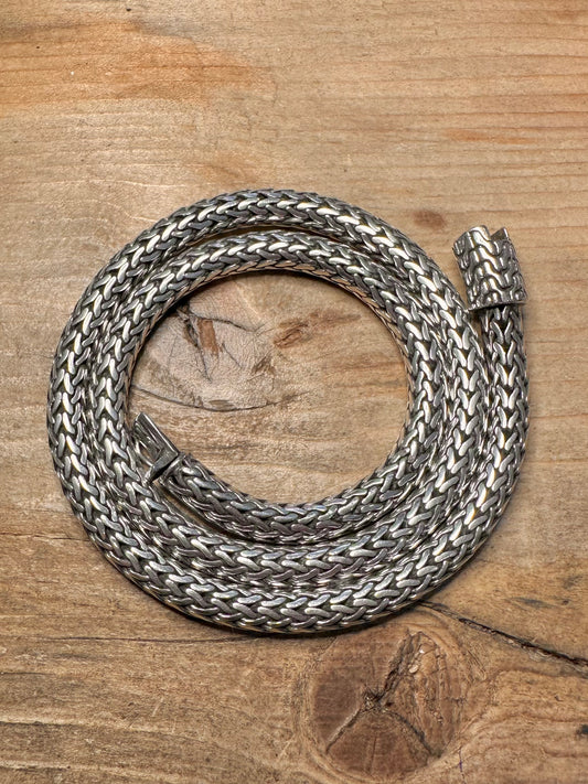 Modern Chunky Braided Chain 925 Silver 18 inch Necklace