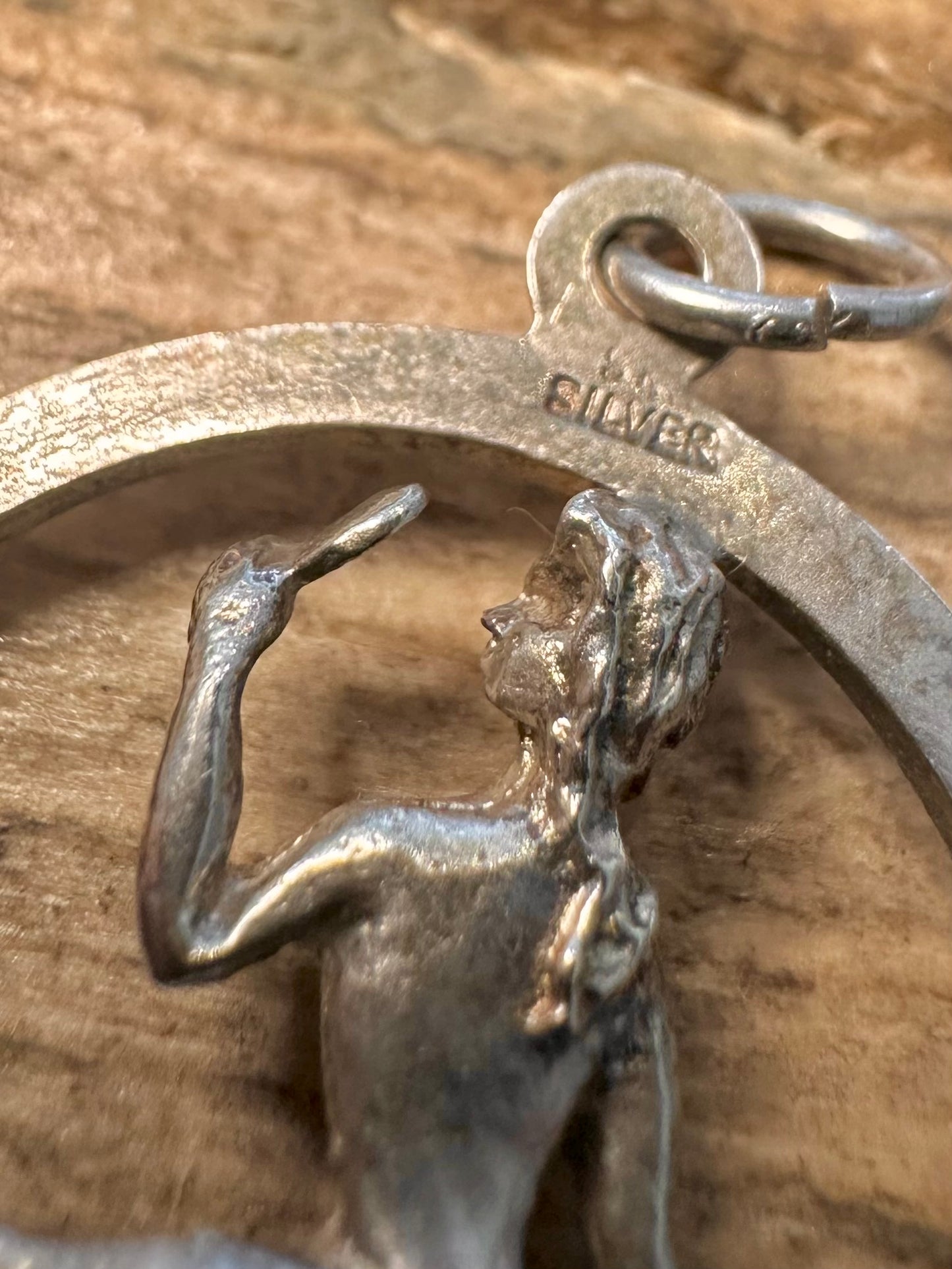 Vintage Virgo Zodiac Sign Women 925 Silver Pendant