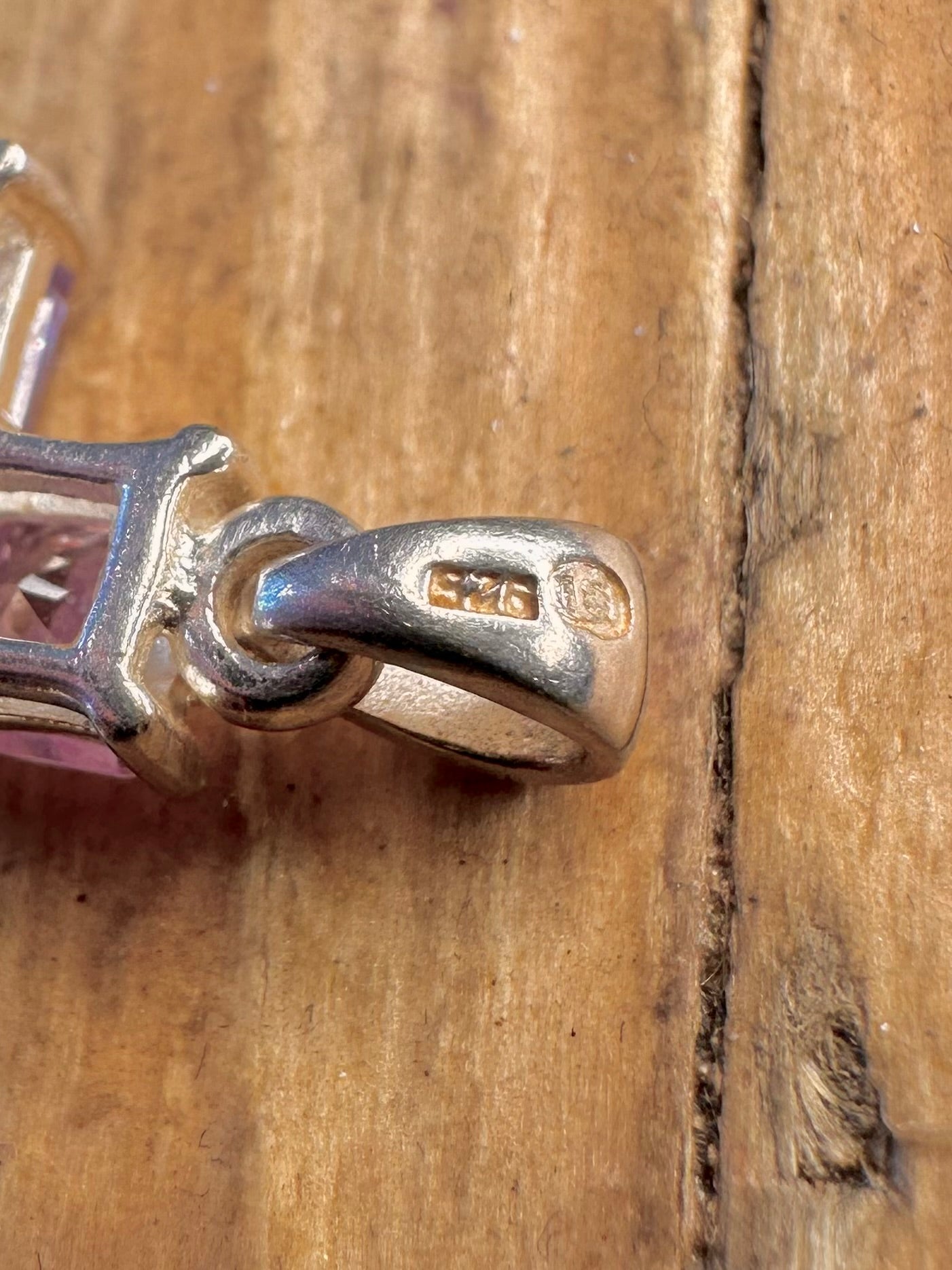 Purple Cubic Zirconia Cross 925 Sterling Silver Pendant