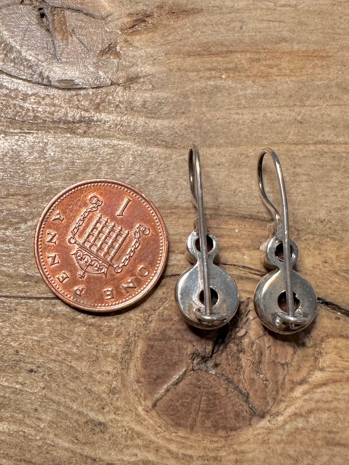Vintage Garnet Ornate 925 Silver Earrings