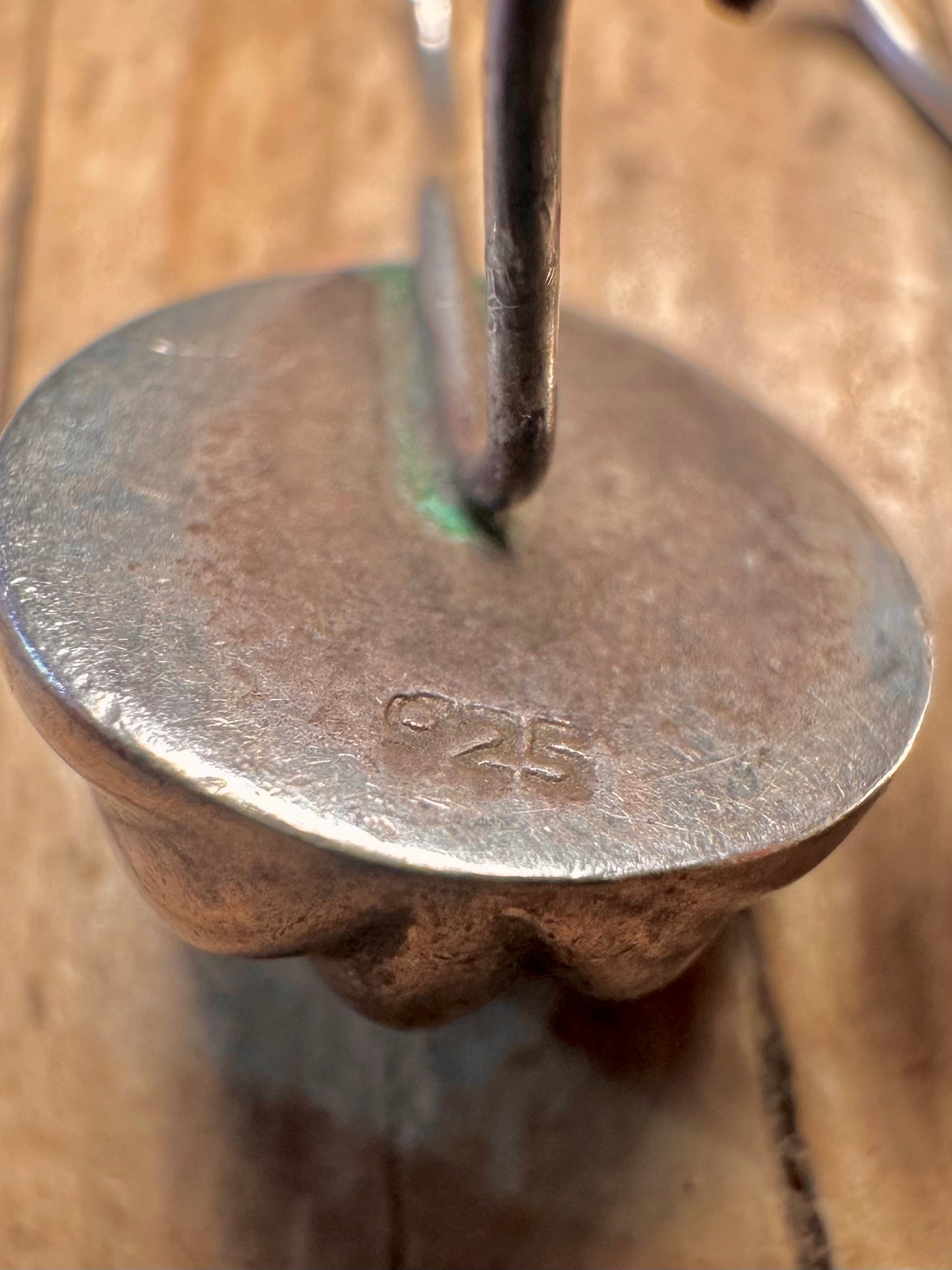 Vintage strukturierte Halbkugel Ohrringe aus 925er Sterlingsilber