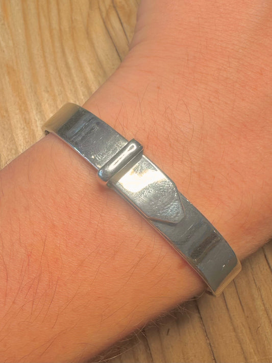 Vintage Abstract Buckle 925 Sterling Silver Mexico Bangle