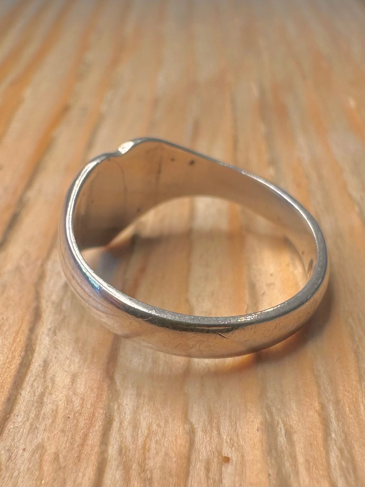 Vintage 1986 Heart Signet 925 Silver Size K1/2 Ring