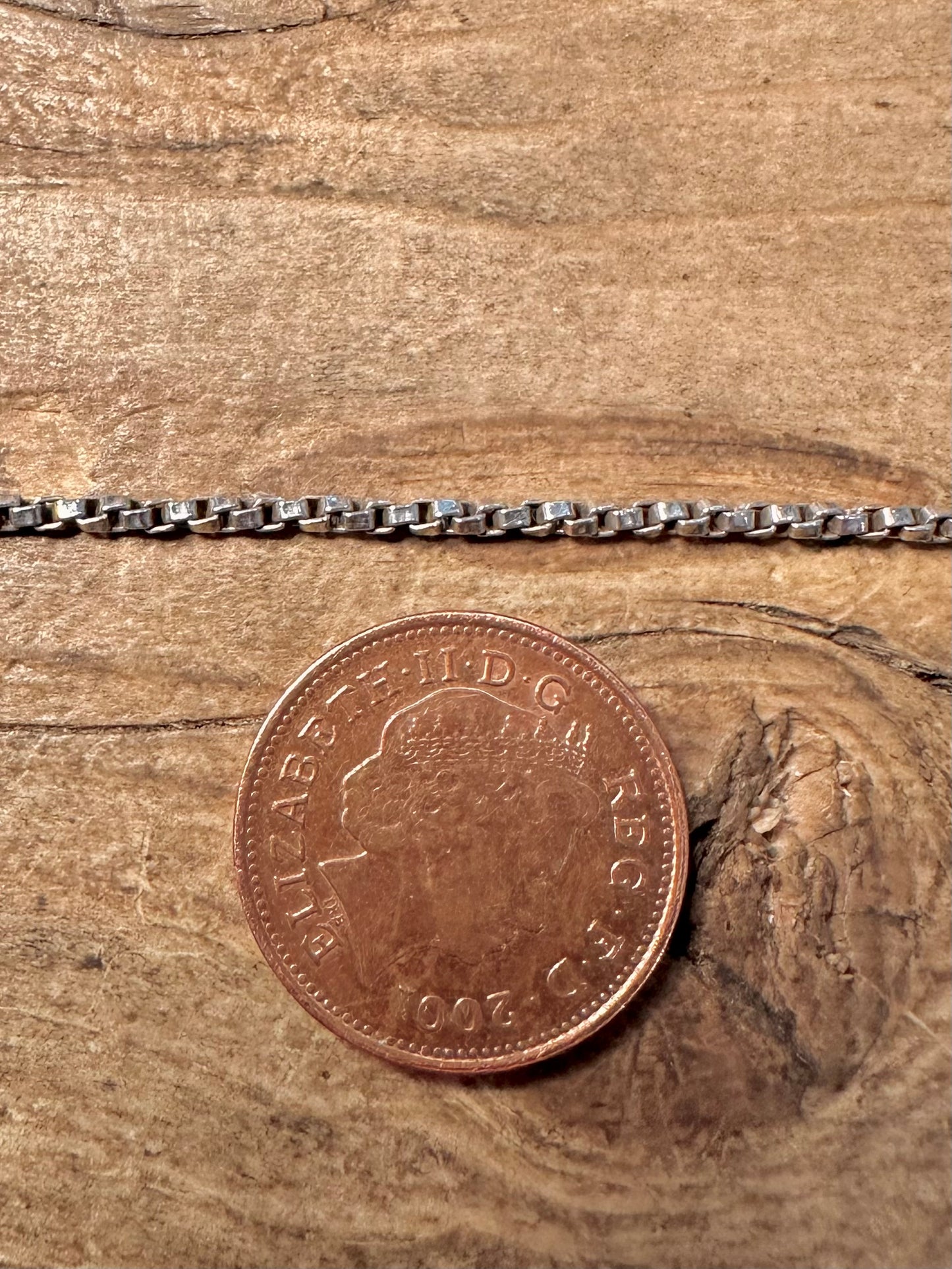 Vintage Twisted Box Chain 925 Silver 16 inch Necklace