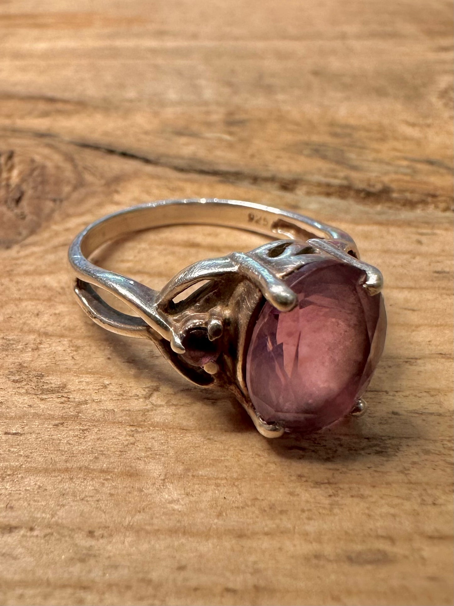 Vintage Amethyst 925 Silver Size P Ring