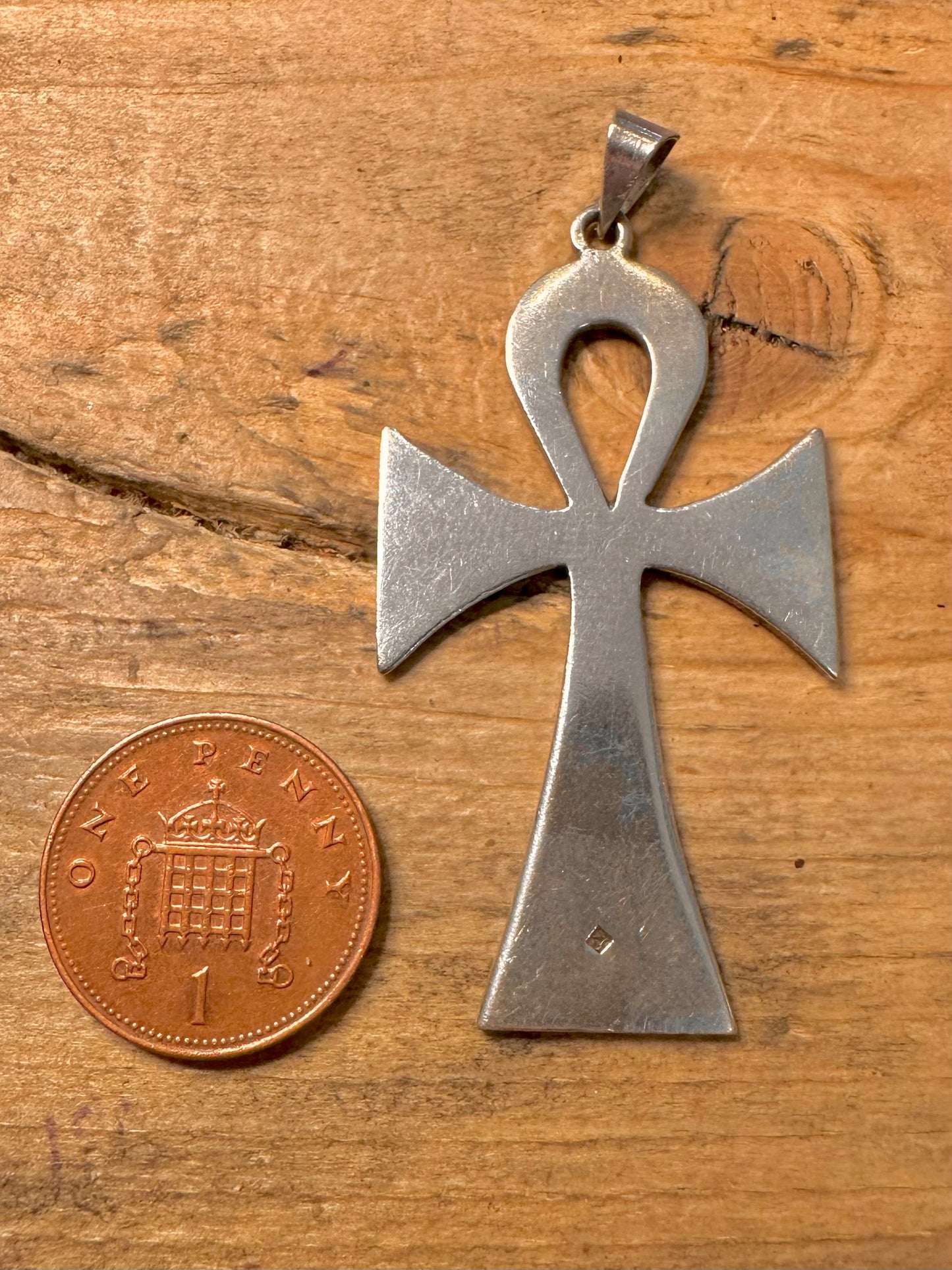 Vintage Large Ankh 925 Silver Egyptian Pendant