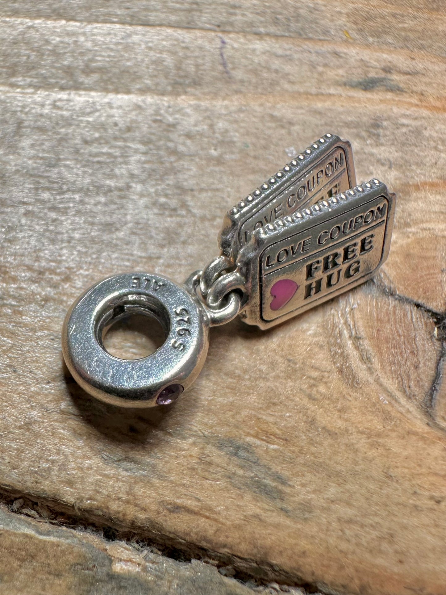PANDORA Coupon Free Hugs ALE 925 Silver Charm Pendant