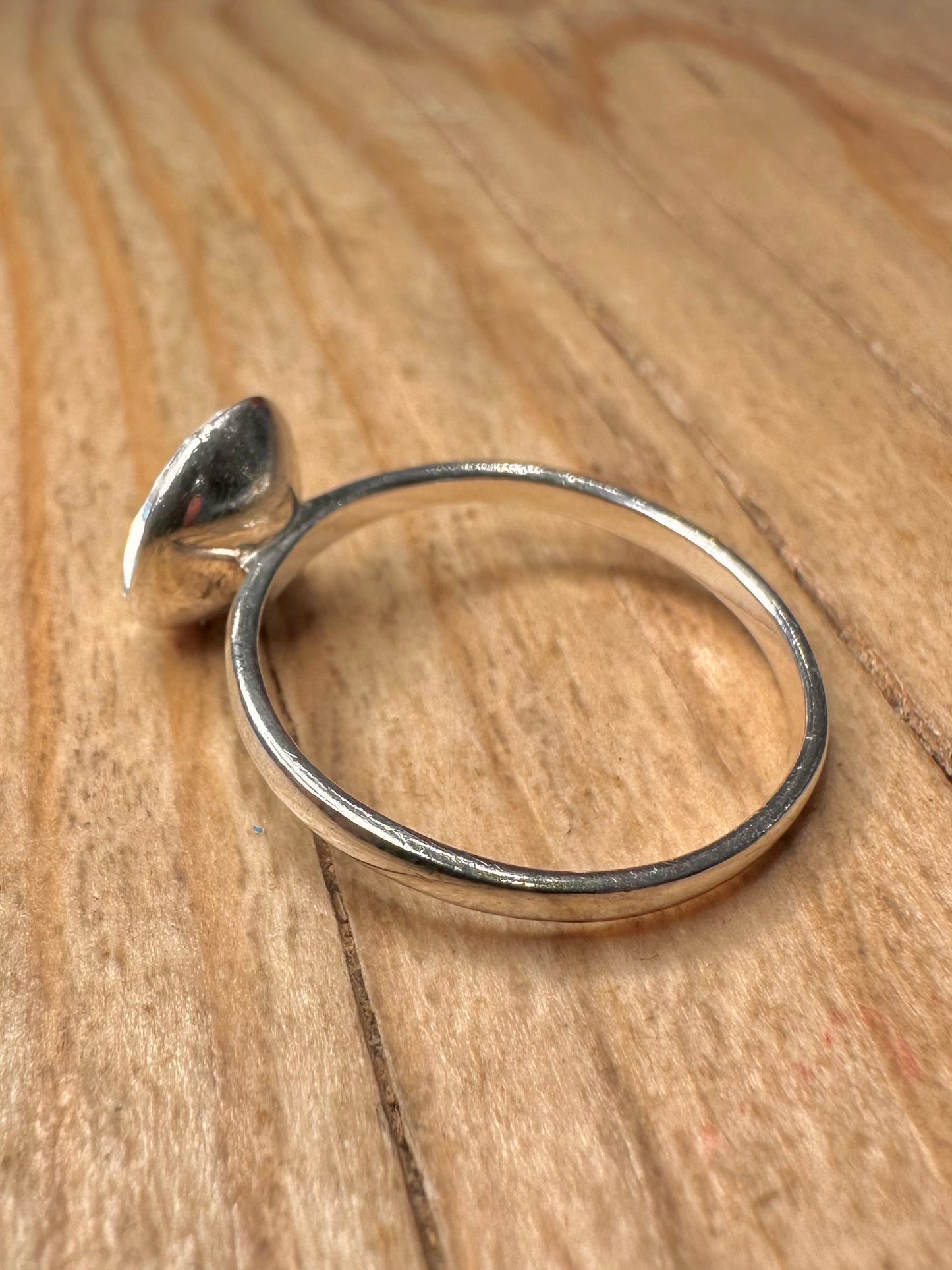 Modern CZ Shiny Stone 925 Sterling Silver Size P Ring