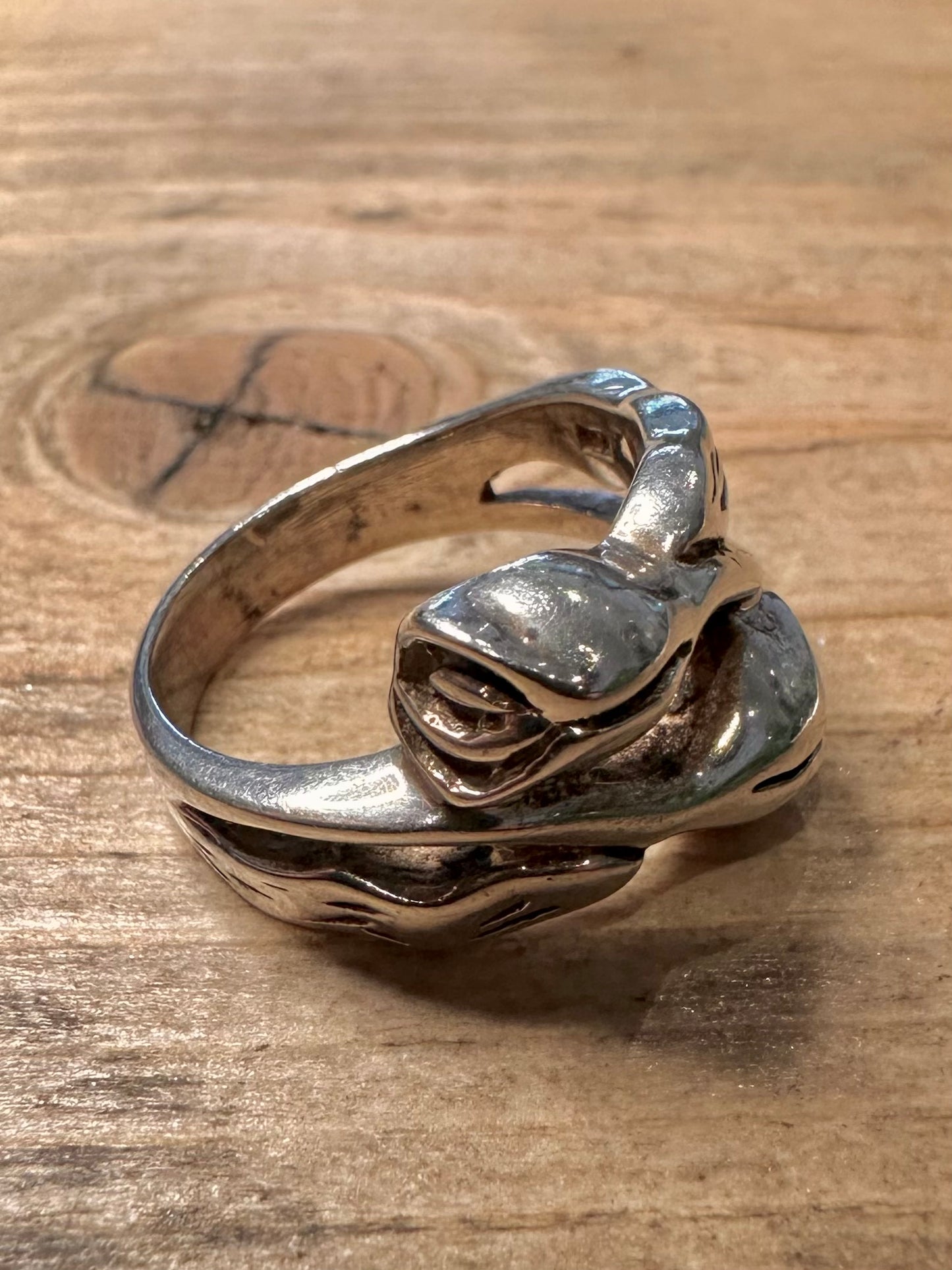 Vintage Double Rose 925 Silver Size M1/2 Ring