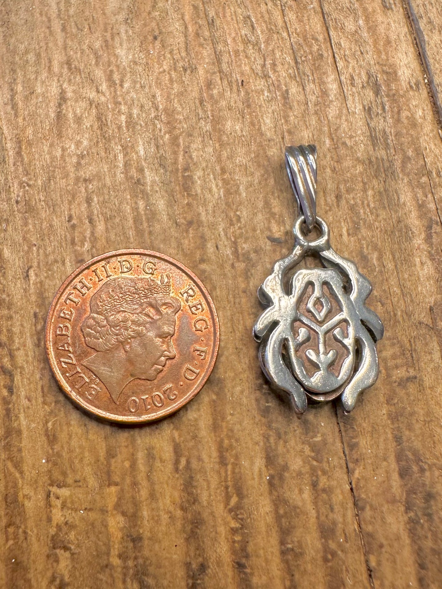 Scarab Egyptian 925 Sterling Silver Pendant