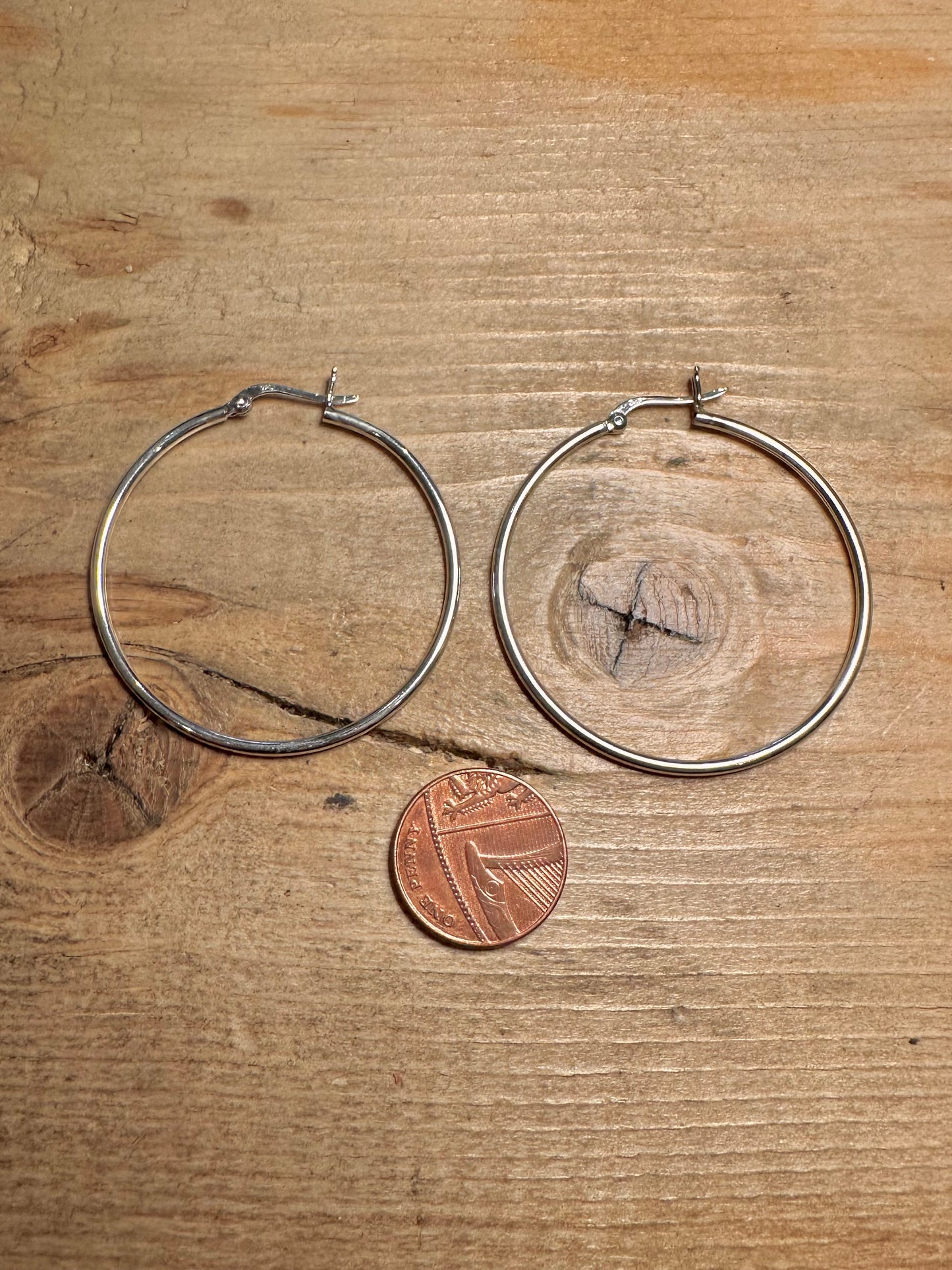 Modern Large Hoops 925 Silver Earrings