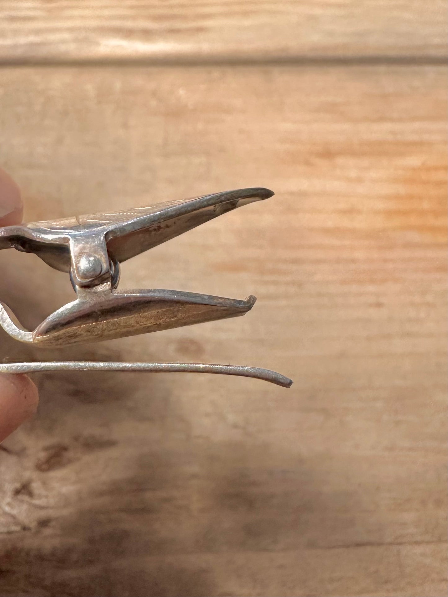 Vintage Napkin Clip Engraved 925 Silver Collectable